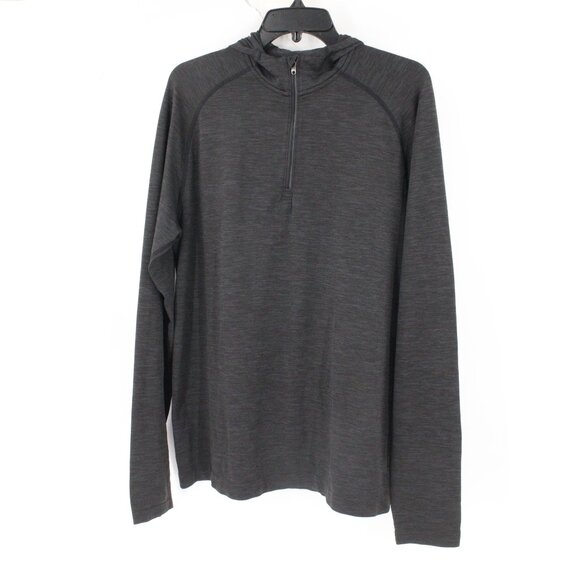 Lululemon Metal Vent Tech Hoodie Mens large dark Gray 1/4 Zip Performance top - Picture 1 of 11